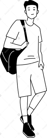 junger mann mit einer tasche PNG, SVG