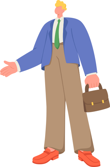 man with a briefcase holding out his hand PNG, SVG