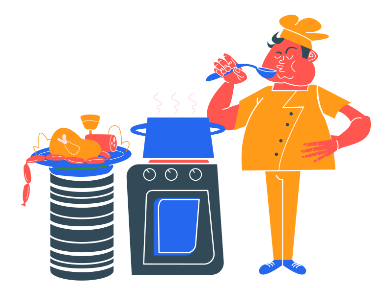 Chef at work Clipart illustration in PNG, SVG