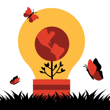 Clean energy with earth in lightbulb PNG, SVG