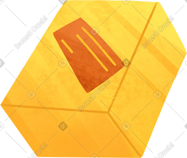 Yellow box with sticker PNG, SVG