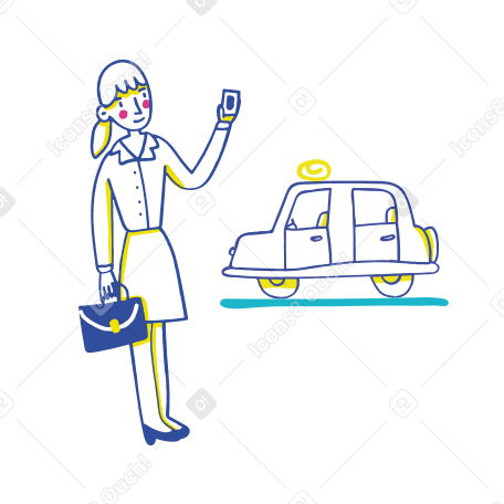 Calling a taxi Illustration in PNG, SVG