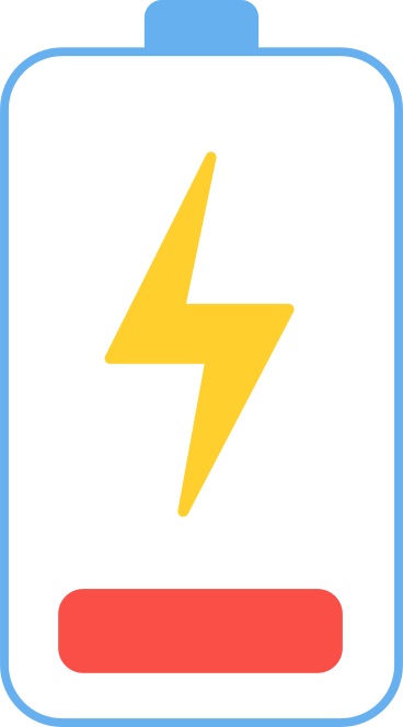 low battery with lightning PNG, SVG