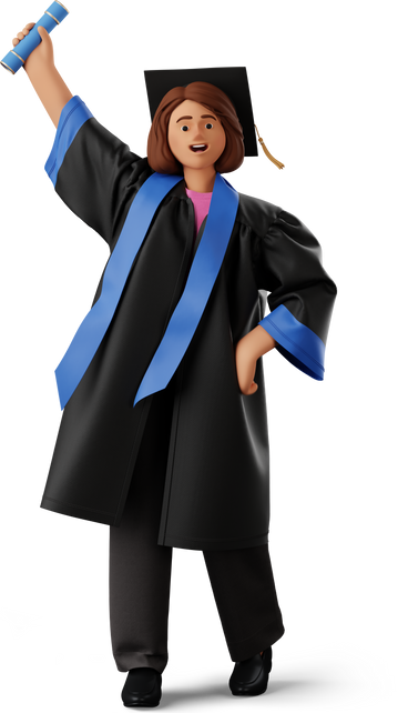graduated student showing her diploma PNG, SVG