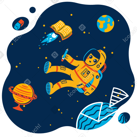 Galaxy of studying Illustration in PNG, SVG