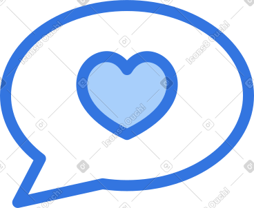 Speech bubble with heart PNG, SVG