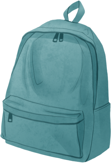 Бирюзовый рюкзак в PNG, SVG