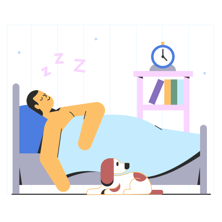 ベッドで寝ている男 のpngとsvgでのイラスト