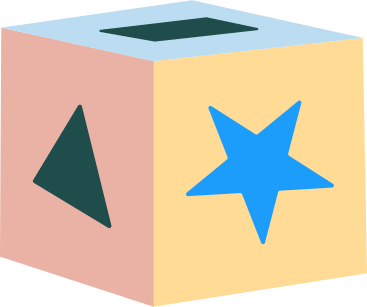 colored children's cube with holes of different shapes PNG, SVG