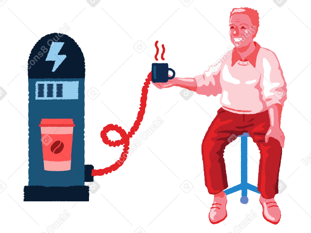 Coffee energy Illustration in PNG, SVG