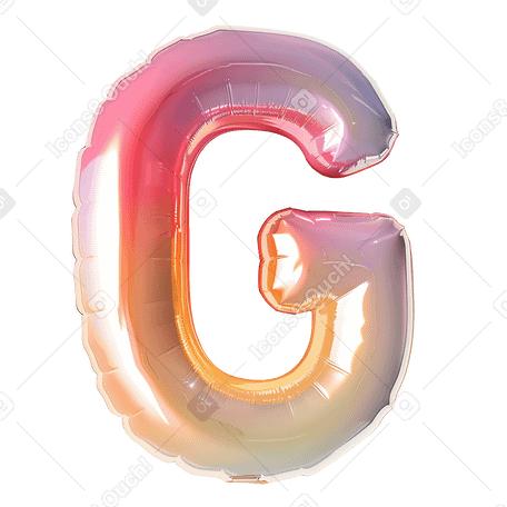 Надувная буква г в PNG, SVG