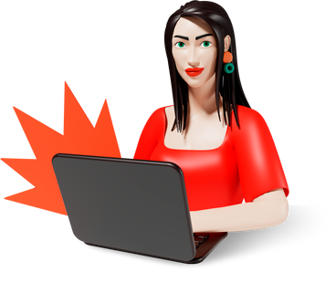 Frau mit laptop PNG, SVG