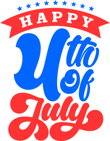 lettering happy 4th of july with stars text PNG, SVG