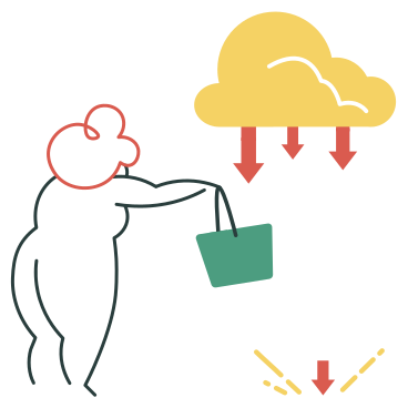 Woman downloading fiiles from cloud PNG, SVG