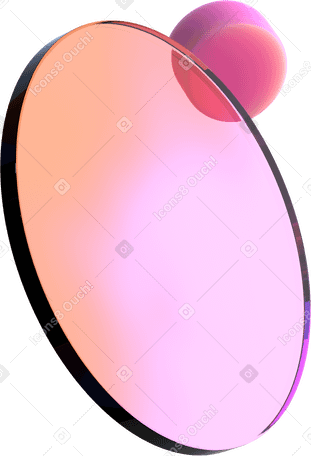 3D 공중부양 그라데이션 렌즈와 핑크 실린더 PNG, SVG