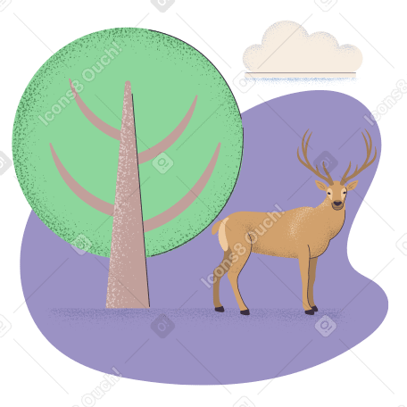 Deer Illustration in PNG, SVG