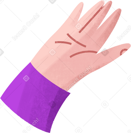 inner part of the human hand with a purple sleeve PNG, SVG