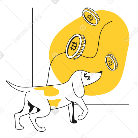 DogeCoin grows Illustration in PNG, SVG
