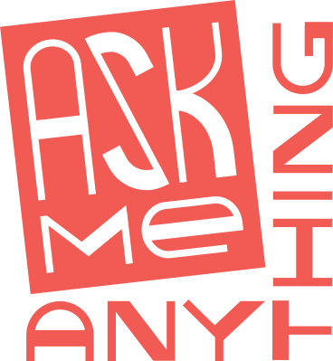 lettering ask me anything red text PNG, SVG