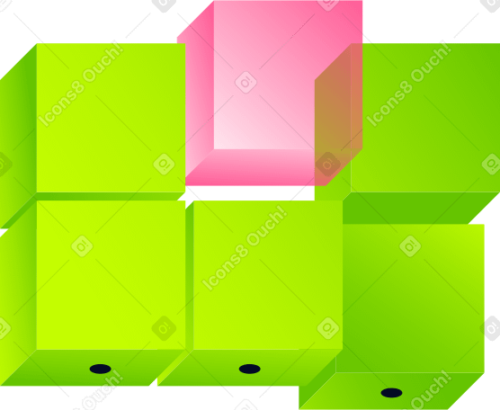cube construction without wires Illustration in PNG, SVG