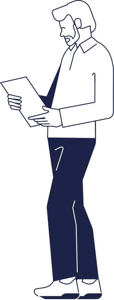 adult man looking at paper PNG, SVG