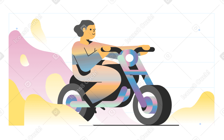Motorcyclist Illustration in PNG, SVG