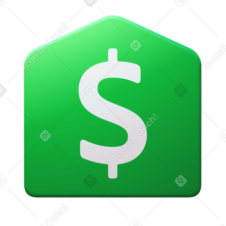 3D bank dollar Illustration in PNG, SVG