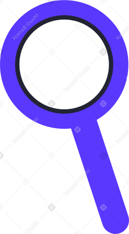 blue magnifier Illustration in PNG, SVG