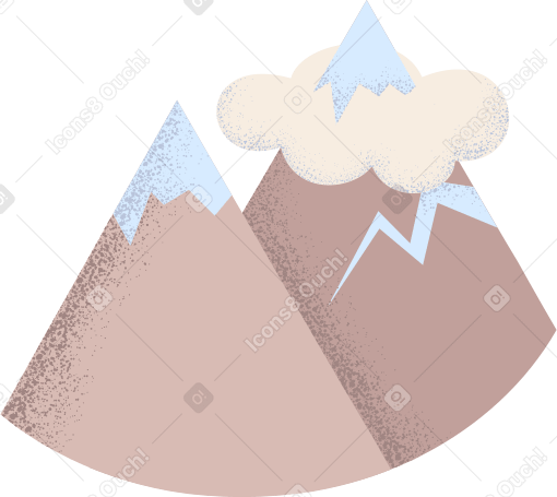 mountains with clouds PNG, SVG