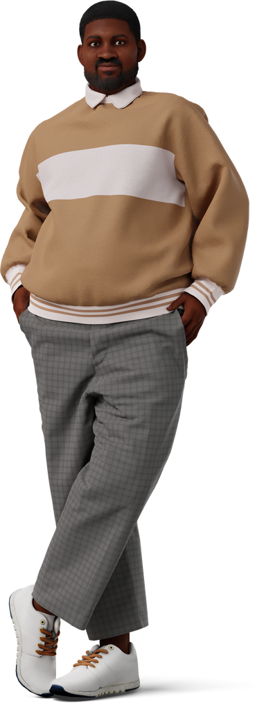 young man posing with crossed legs and hands in pockets PNG, SVG