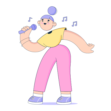 Singing woman Illustration in PNG, SVG