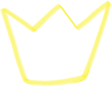 yellow linear crown PNG, SVG