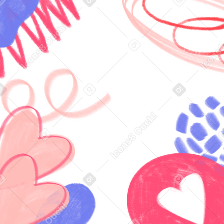 Valentine's day abstract background with hearts Illustration in PNG, SVG