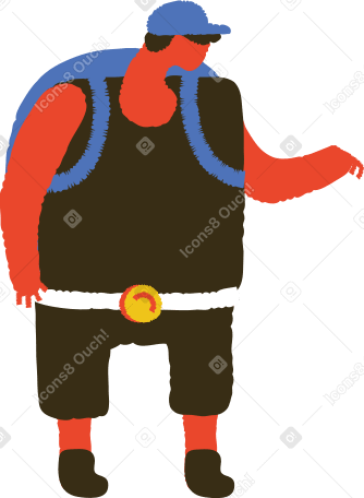 man with backpack PNG, SVG