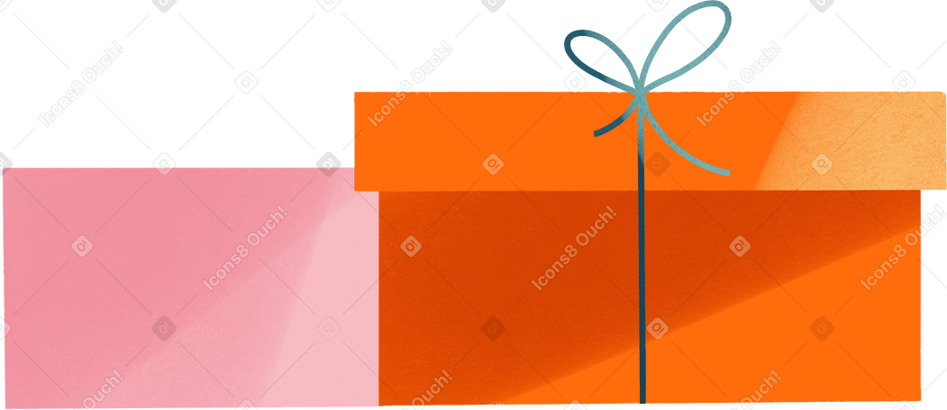 pink and orange gift boxes Illustration in PNG, SVG