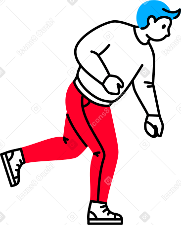 man running with something in his hands Illustration in PNG, SVG
