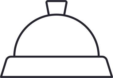 white linear desk bell PNG, SVG