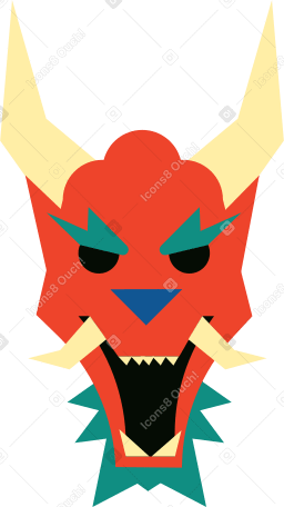 dragon mask Illustration in PNG, SVG