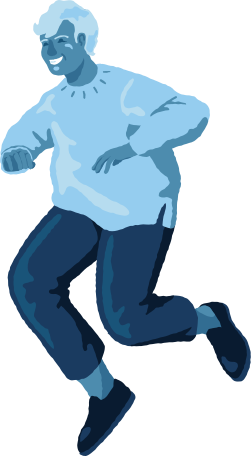 chubby man jumping Illustration in PNG, SVG