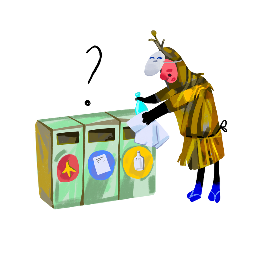 Separate garbage collection Illustration in PNG, SVG