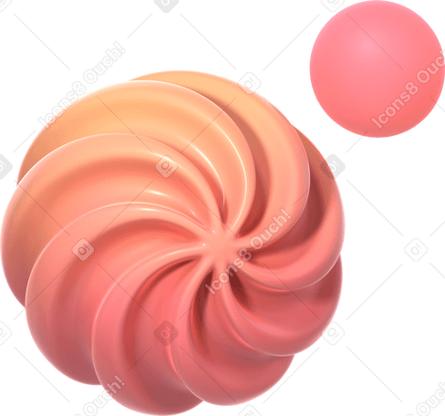 3D twisted gradient sphere and simple sphere в PNG, SVG