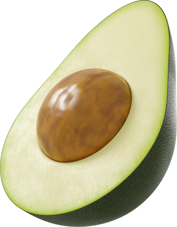 3D avocado PNG, SVG