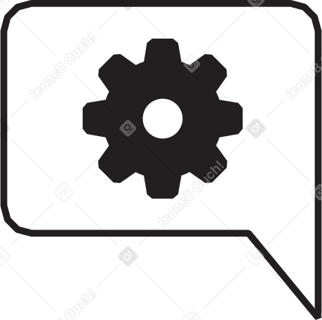 speech bubble with gear PNG, SVG