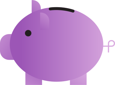 purple piggy bank PNG, SVG