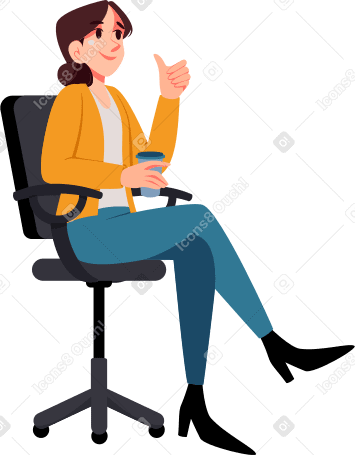 girl on the chair Illustration in PNG, SVG