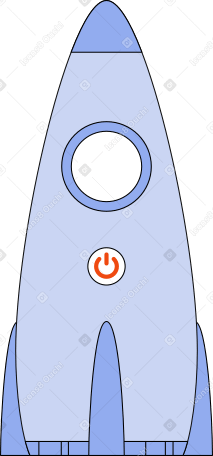 rocket with a launch button Illustration in PNG, SVG