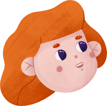 girl with orange wavy hair PNG, SVG