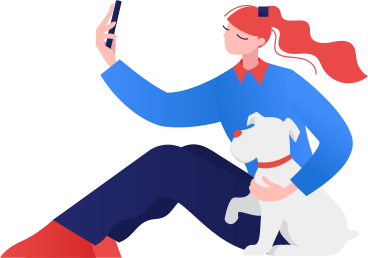 girl with dog PNG, SVG