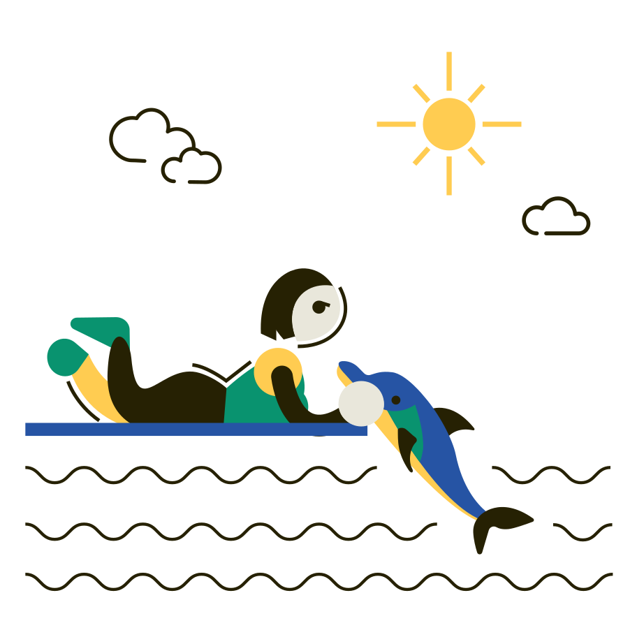 Dolphinarium Illustration in PNG, SVG