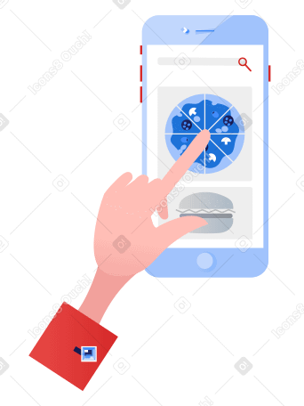 Онлайн заказ пиццы в мобильном приложении в PNG, SVG